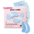 Buy now grace & stella Award Winning Under Eye Mask - Gifts for Women - Reduce Dark Circles, Puffy Eyes, Wrinkles, Under Eye Patches - Birthday, Bachelorette Party Favors - Vegan Self Care (24 Pairs, Pink) Blue (48 Pairs) at indiglob india