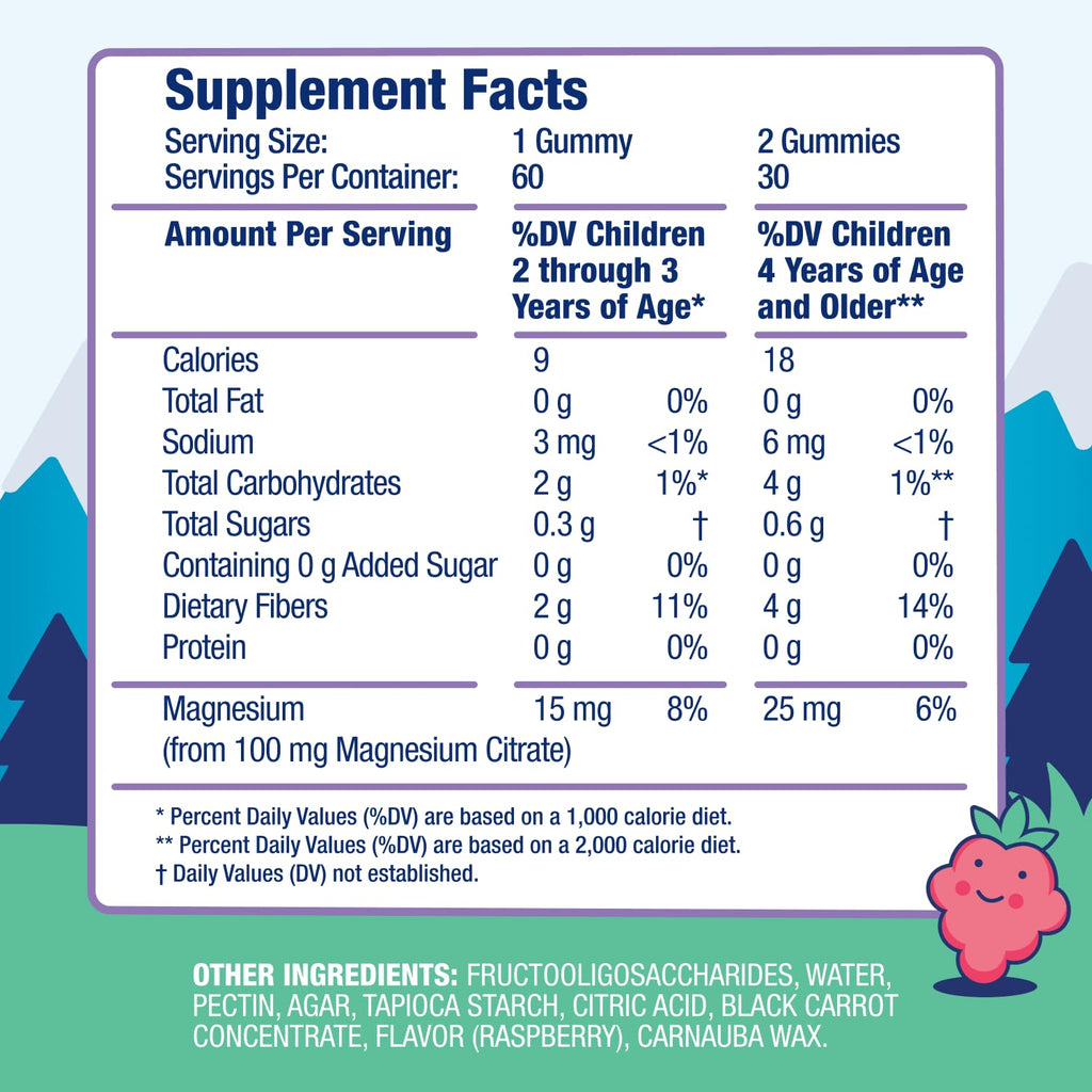 Dr. Moritz Calm Kids Magnesium Gummies, No Sugar Magnesium Kids Supplement | Kids' magnesium gummies that promote calm before bedtime, encourage restful sleep, and boost energy - 2 - Pack (60 Count)