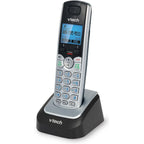 Buy now VTech Accessory Handset for DS6151 Series with 2-Line Cordless Phone, Suitable for Small Business or Home, Answering System, Expandable up to 12 Handsets, Intercom, Conference | DS6101 (Black/Silver) at indiglob india