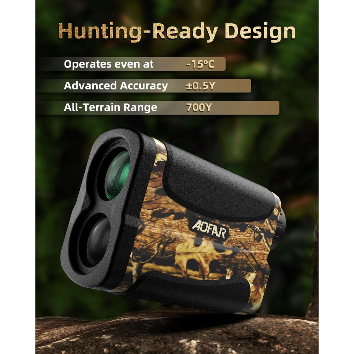 AOFAR HX-700N Hunting Range Finder 700 Yards Waterproof Archery Rangefinder for Bow Hunting with Range and Speed Mode, Free Battery, Carrying Case