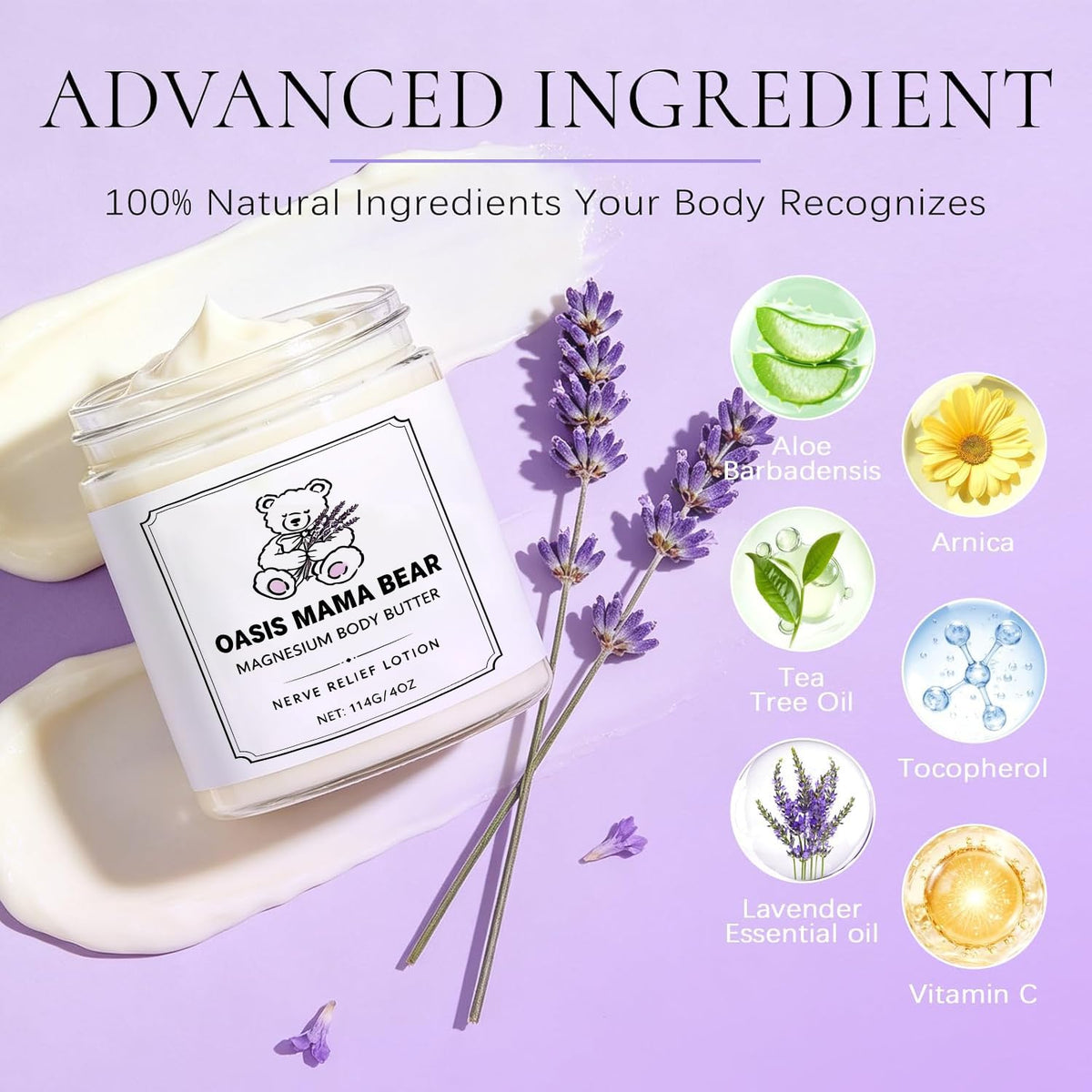 Neuropathy Cream, Magnesium Cream for Neuropathy, Nerve Relief Lotion for Feet Hand No Greasy Body Lotion with Natrural Ingredients For Soothing