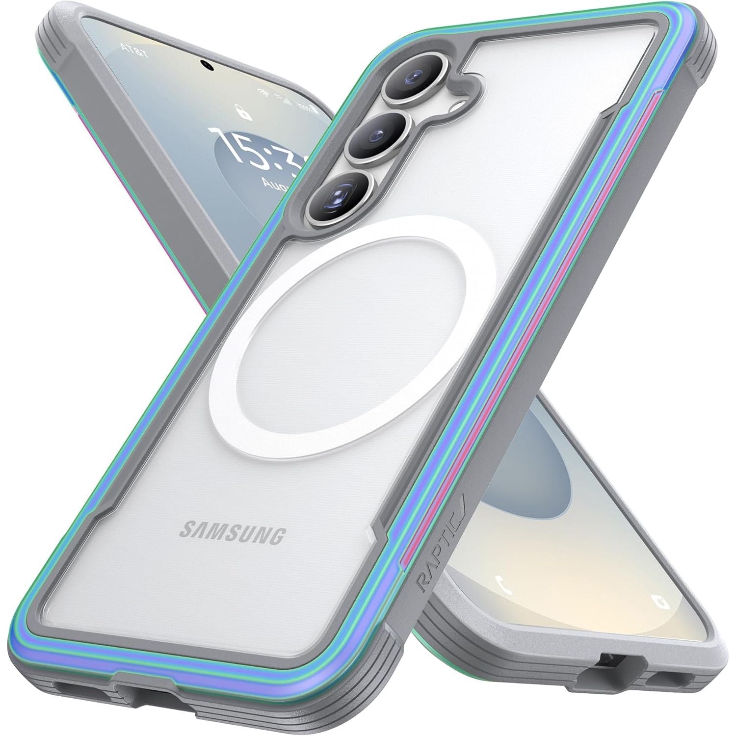 Buy now RAPTIC Shield Crystal Case for Samsung Galaxy S24 Ultra, [13FT Mil-Grade Drop Protection], [Not Yellowing Tech], Durable Anodized Shockproof Aluminum Frame Slim Samsung S24 Ultra Case, Iridescent S25 Plus 6.7" Iridescent at indiglob india