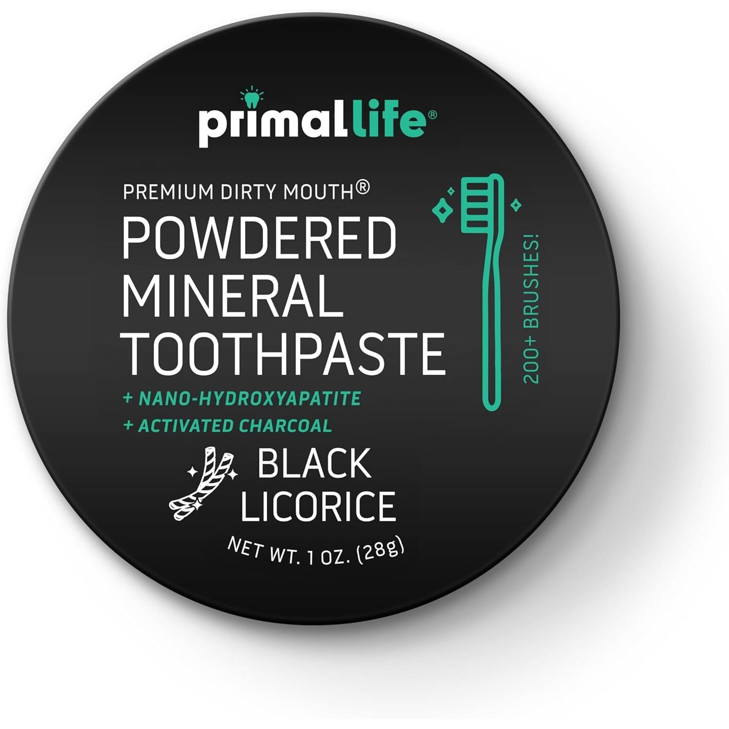 Buy now Primal Life Organics - Dirty Mouth Toothpowder, Tooth Cleaning Powder, Flavored Essential Oils with Natural Kaolin & Bentonite Clay, Good for 200+ Brushings, Paleo, Organic, Vegan (Peppermint, 1 oz) 1 Ounce (Pack of 1) Charcoal Black Licorice at indiglob india