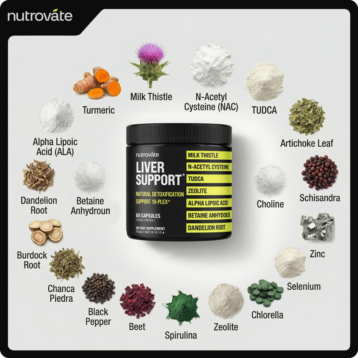 Liver Cleanse Detox & Repair with Milk Thistle, TUDCA, NAC, ALA and Zeolite