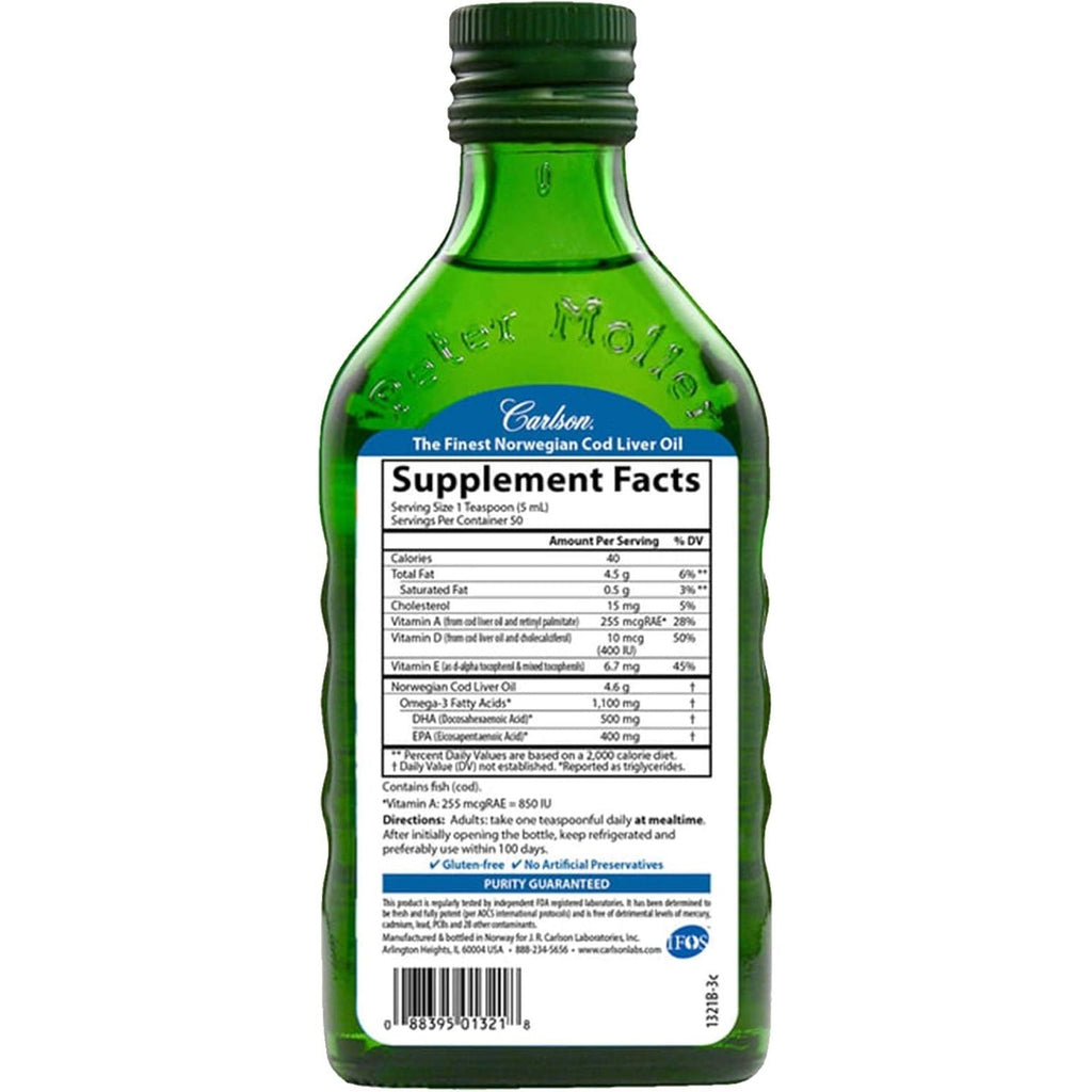 Buy now Carlson Norwegian Cod Liver Oil Natural, 250ml at indiglob india