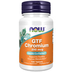Buy now NOW Supplements, GTF (Glucose Tolerance Factor) Chromium 200 mcg, Insulin Co-Factor*, 100 Tablets at indiglob india
