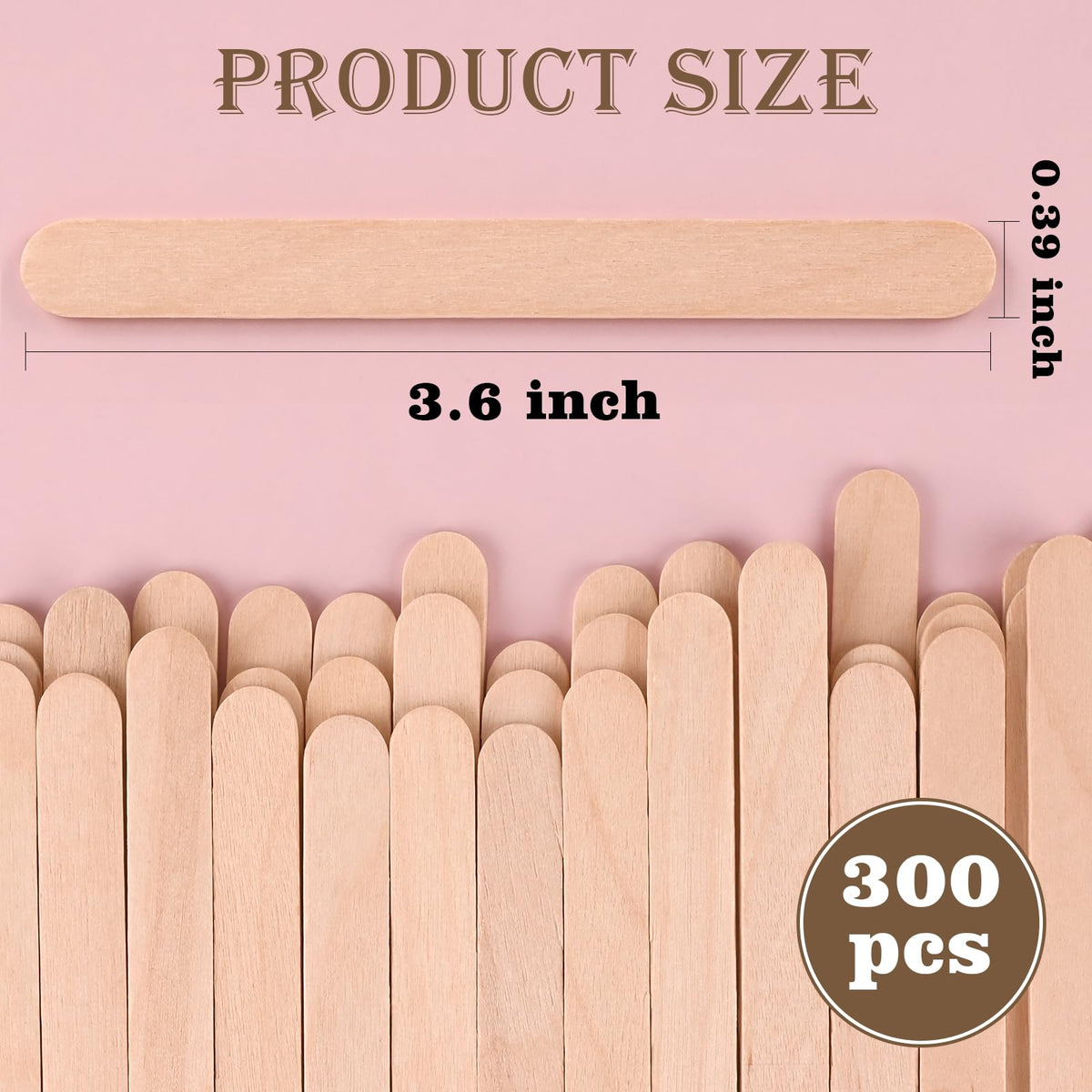 Sakolla 300 Pcs 3.65″ Mini Popsicle Wooden Sticks, Natural Birch Wood