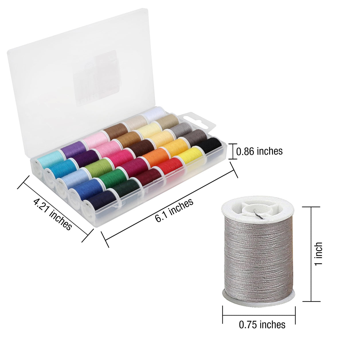 SINGER Polyester Sewing Thread Set, Assorted Colors, 50 Yards, 30 Count