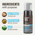Every Man Jack Mens Foaming Groin Wash - Gentle Cleanser for Below The Belt - Made w/ Naturally Derived Ingredients like Witch Hazel & Aloe Vera - 4 Fl Oz (1 Pack)