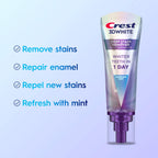 Crest 3DWhite Deep Stain Remover Dazzling Mint Toothpaste, 3.1 oz (Pack of 1), Whiter Teeth in 1 Day, Enamel Safe Fluoride Toothpaste for Fast Stain Removal and Prevention
