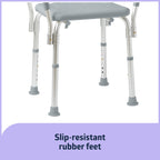 Medline Backless Shower Chair with Arms - 350 lb. capacity, Bench, Stool, Seat for Elderly, Seniors Independent Adult and Disabled Adults