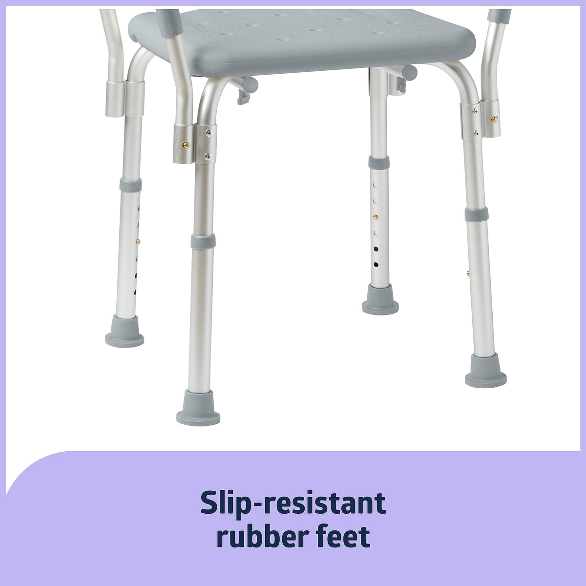Medline Backless Shower Chair with Arms - 350 lb. capacity, Bench, Stool, Seat for Elderly, Seniors Independent Adult and Disabled Adults