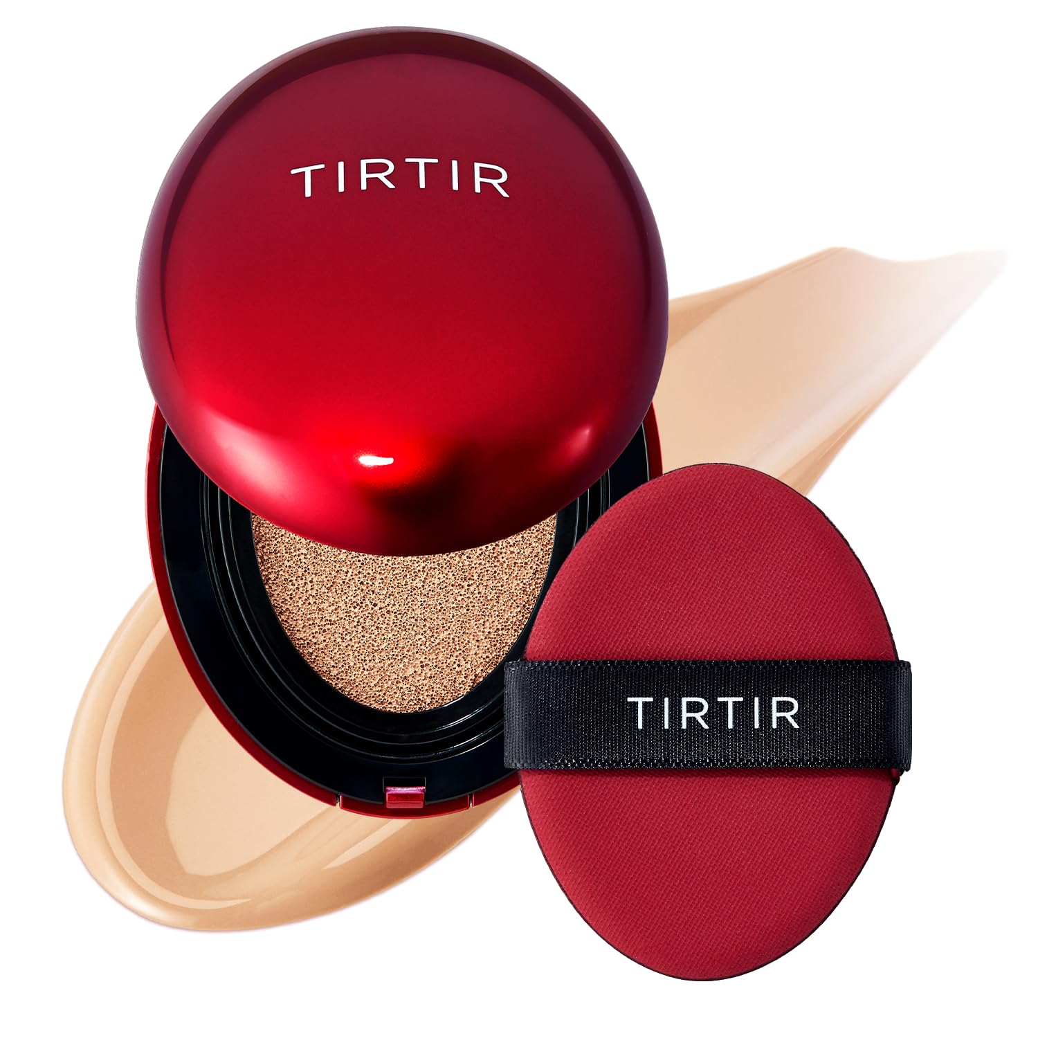 Buy now TIRTIR Mask Fit Red Cushion Foundation | Full coverage, Weightless, Skin fit, Satin Glow Finish, Korean Makeup BB Foundation, beauty, Tattoo cover up, Buildable (#21N Ivory, 0.63 Fl Oz) 22N Shell Beige 0.15 Fl Oz (Pack of 1) at indiglob india