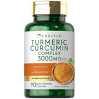 Carlyle Turmeric Curcumin with Black Pepper | 90 Powder Capsules | Complex Supplement with Bioperine | Non-GMO, Gluten Free