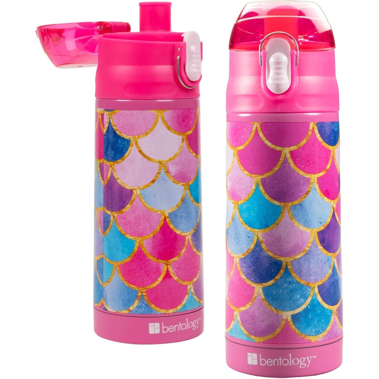 Buy now Bentology Stainless Steel 13 oz Reusable Water Bottle for Kids, Ice Cream - Double Wall Insulated, Spill Proof Lid w/Built-in Straw- Keep Liquids Hot or Cold For Hours- Fits in Lunch Boxes & Bags Mermaid at indiglob india