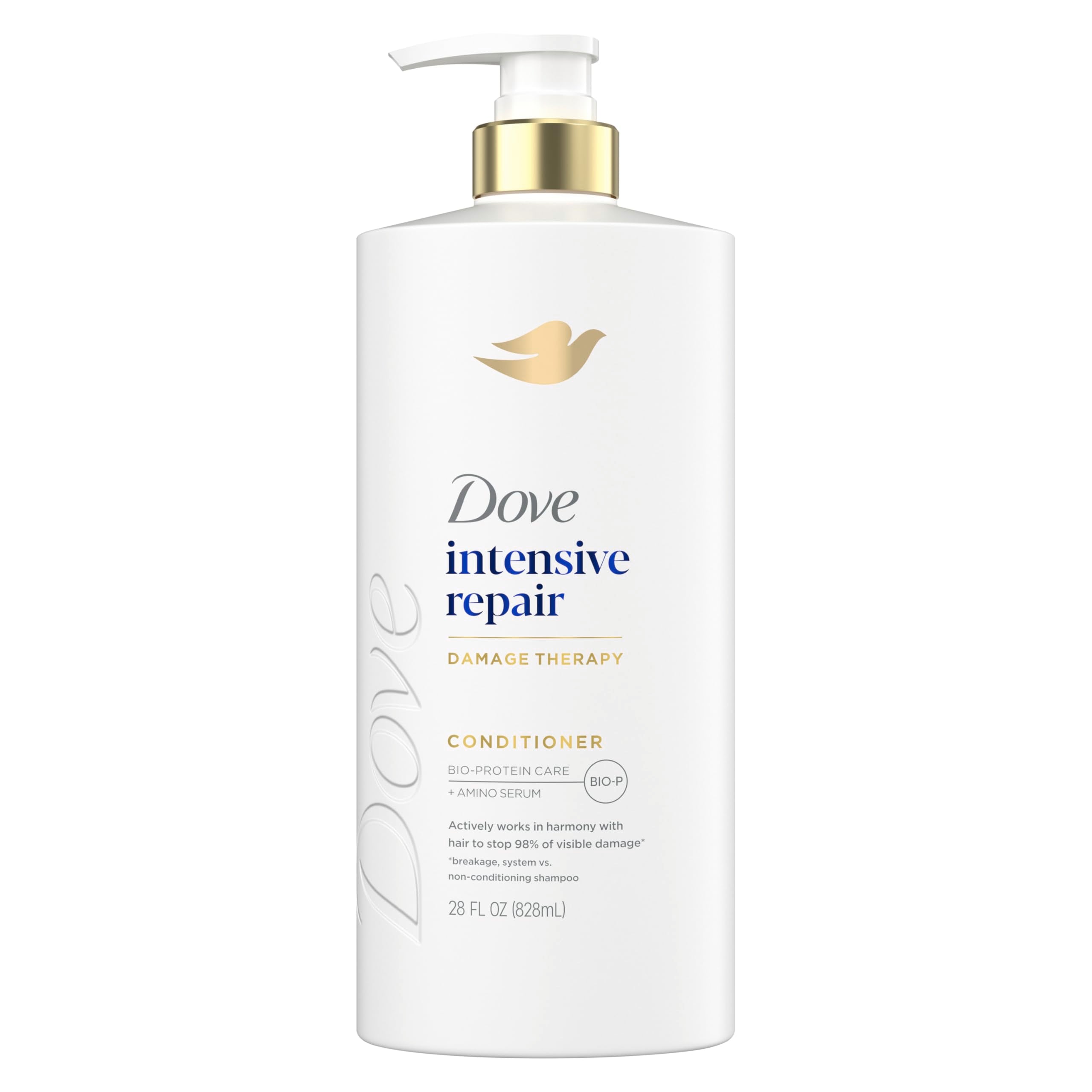 Dove Intensive Repair Conditioner for Damaged Hair & Breakage 28oz | Helps restore hair, stop 98% visible damage & regenerate hair strength for stronger hair with Amino Serum & Bio-Protein Care