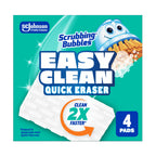Scrubbing Bubbles Easy Clean Quick Eraser, Multipurpose Durable Bathroom Cleaner Sponge for Shower and Tub Tiles, Sinks, Faucets, Counters, Toilets, Glass Doors & More, 4-Count