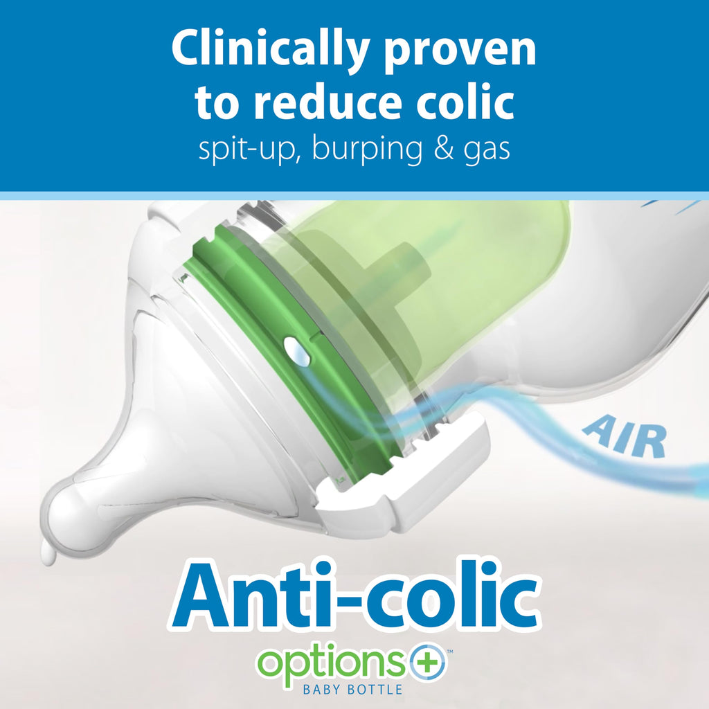 Dr. Brown's Anti-Colic Options+ Wide-Neck Baby Bottle, 9 oz, 4-Pack