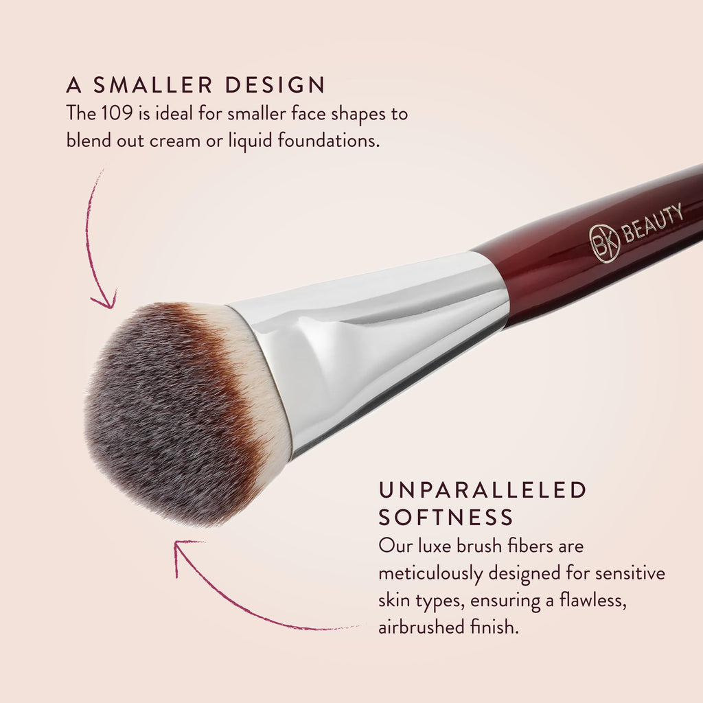 BK BEAUTY 109 Mini Contoured Foundation Brush for Liquid & Cream