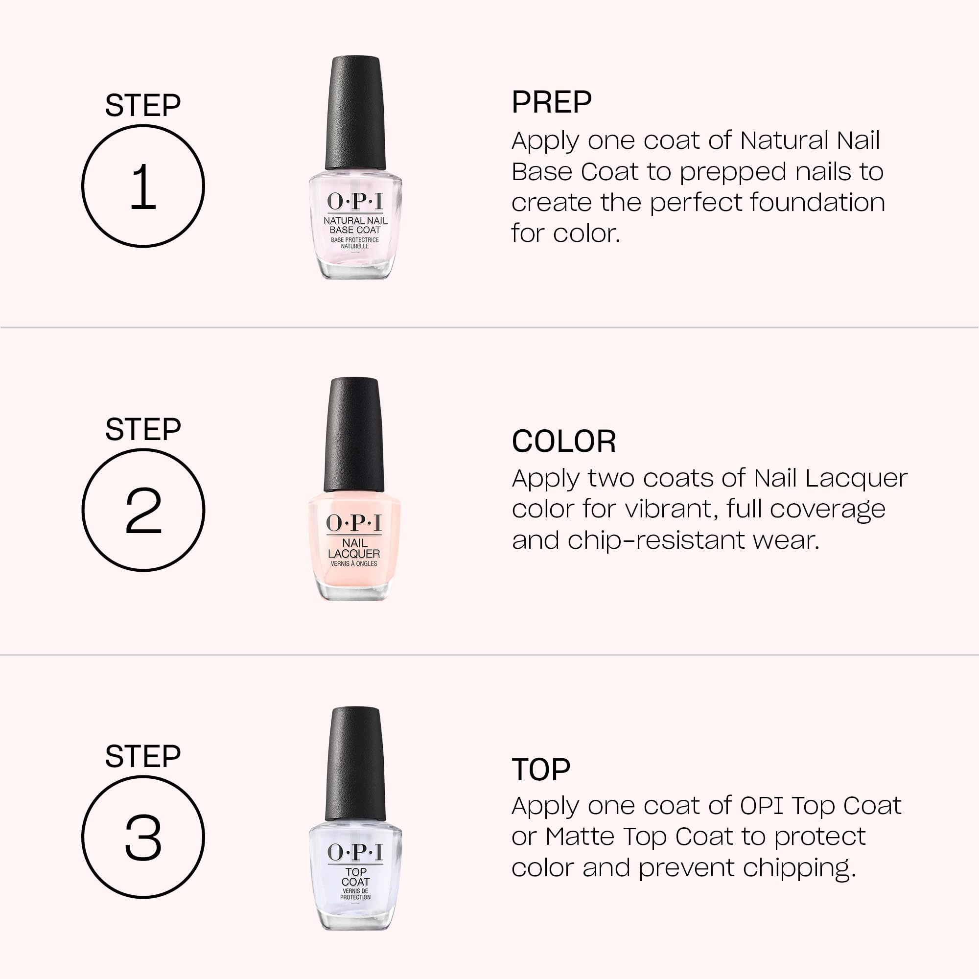 OPI Nail Lacquer Base Coat | Nail Prep & Treatment Formulas | Helps Protect Nails & Extend Polish Wear | Chip Resistant, Prevents Discoloration