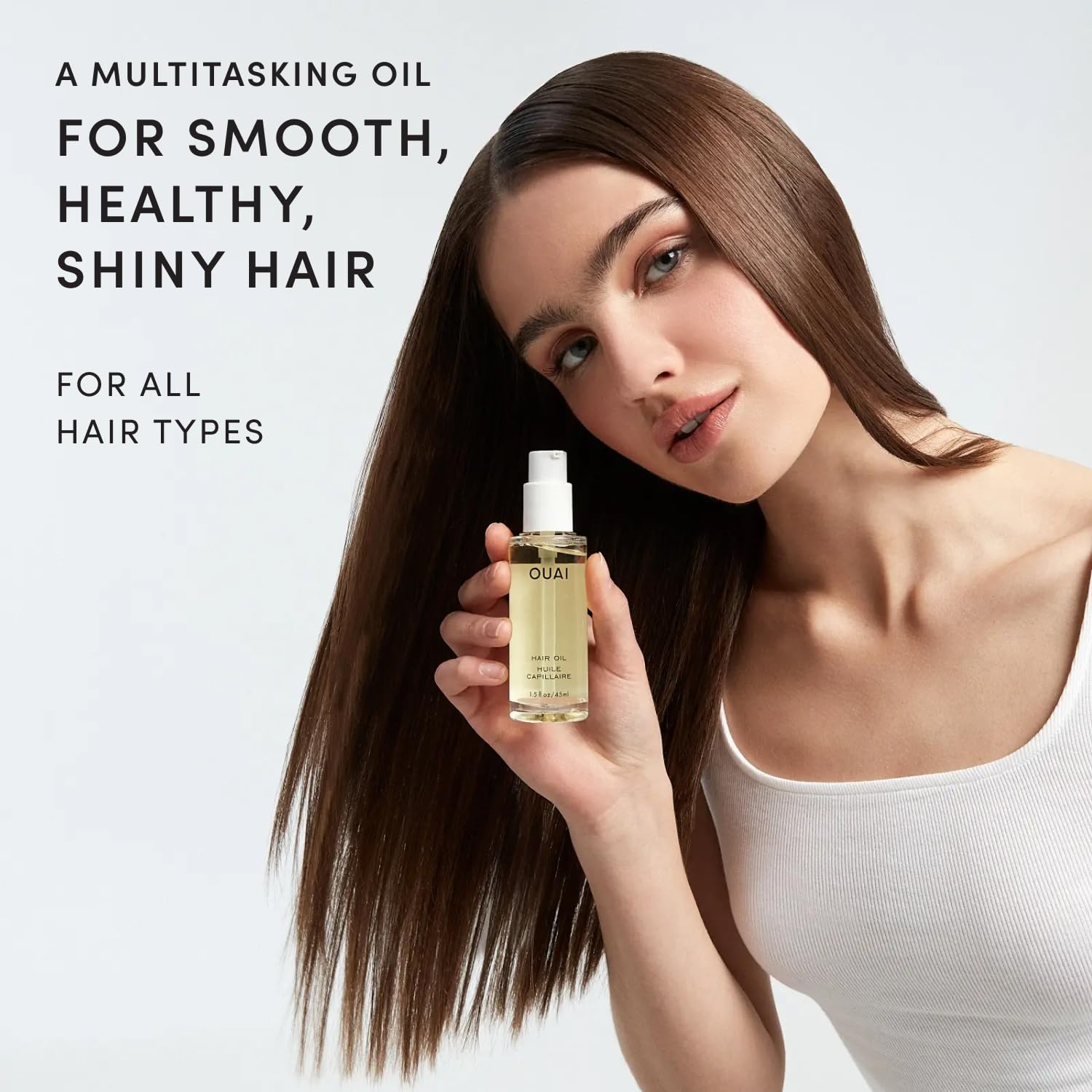 OUAI Hair Oil Travel Size - Helps Reduce Frizz (0.45 Fl Oz) | Add Shine and Smooth Split Ends - Color Safe Formula - Paraben, Phthalate and Sulfate Free