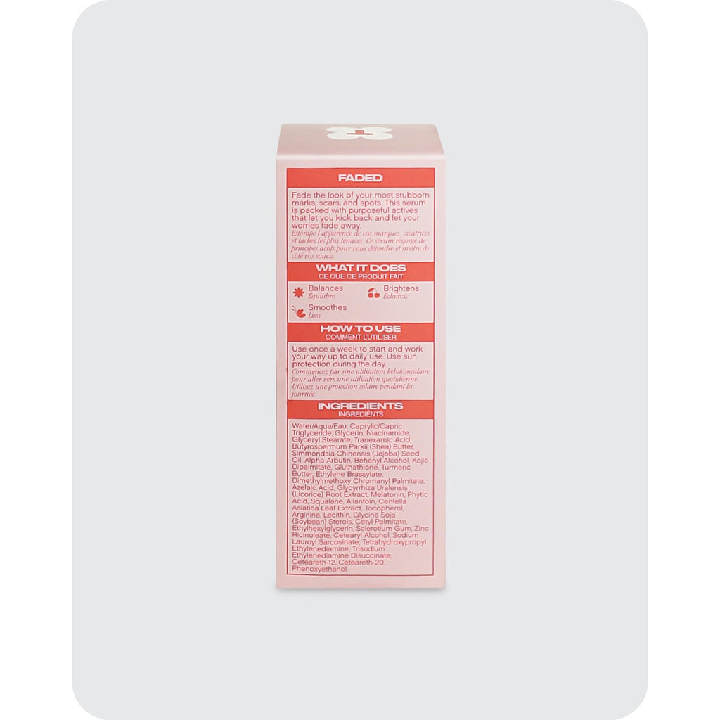 Topicals, Faded Brightening Serum, Reduces Discoloration, 0.5 Fl Oz | Clears Post-Blemish Marks, Scars & Spots, Kojic Acid & Niacinamide, Dermatologist-Tested, Vegan