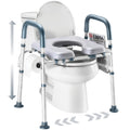 Toilet Seat Riser for Seniors, Adjustable Height & Width, 400lb