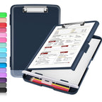 Buy now Sooez Clipboard with Storage, Clip Board 8.5 x 11 with Pen Holder, Plastic Organization Case Box for Letter Legal A4 Size Paper, Low Profile Clip, Nurses Teachers Must Haves, School & Office Supplies at indiglob india