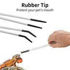 Novery 2PCS 10.6" Rubber Tip Reptile Feeding Tongs, Straight & Curved