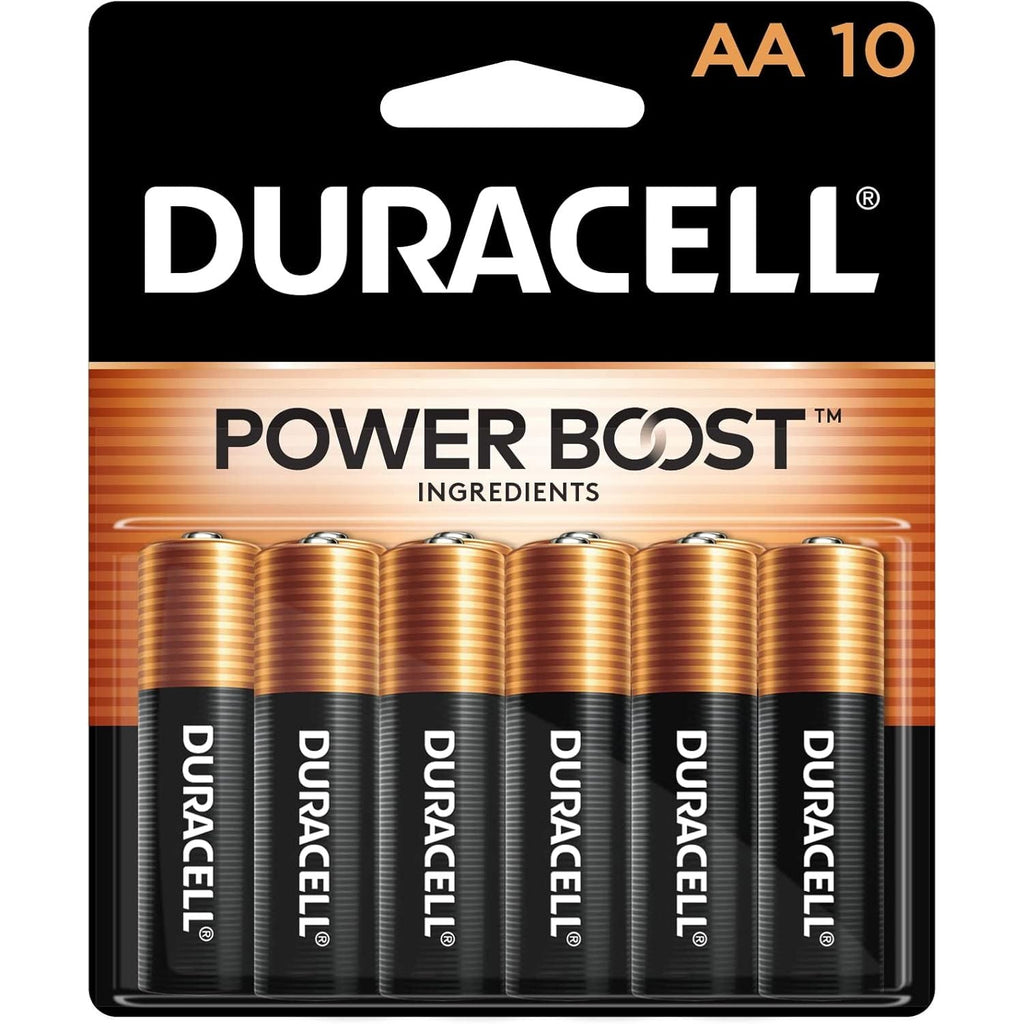 Buy now Duracell Coppertop AA Batteries with Power Boost Ingredients, 10 Count Pack Double A Battery with Long-lasting Power, Alkaline AA Battery for Household and Office Devices at indiglob india