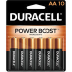 Buy now Duracell Coppertop AA Batteries with Power Boost Ingredients, 10 Count Pack Double A Battery with Long-lasting Power, Alkaline AA Battery for Household and Office Devices 10 Count (Pack of 1) at indiglob india
