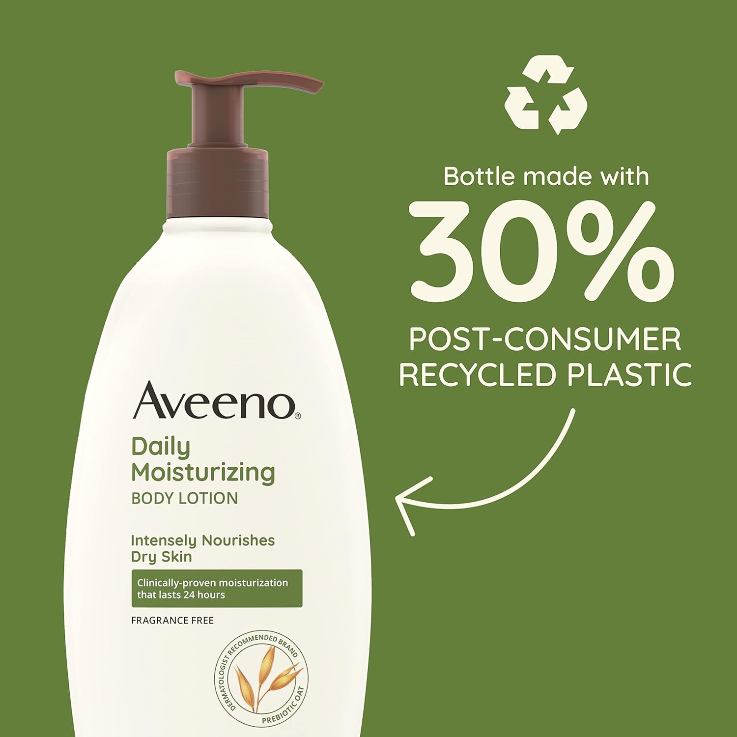 Buy now Aveeno Daily Moisturizing Body Lotion with Soothing Prebiotic Oat, Gentle Lotion Nourishes Dry Skin With Moisture, Paraben-, Dye- & Fragrance-Free, Non-Greasy & Non-Comedogenic, 12 fl. Oz at indiglob india