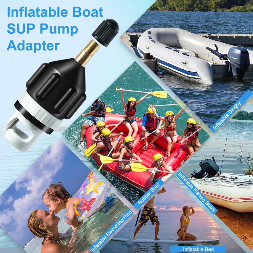 2Pcs Inflatable Boat SUP Pump Adapter, Premium Conventional Air Adapter, Sturdy SUP Air Adapter,Quickly Inflation and Strong Sealing Pump Adapter, for Inflatable Boat, Paddleboard and Kayak
