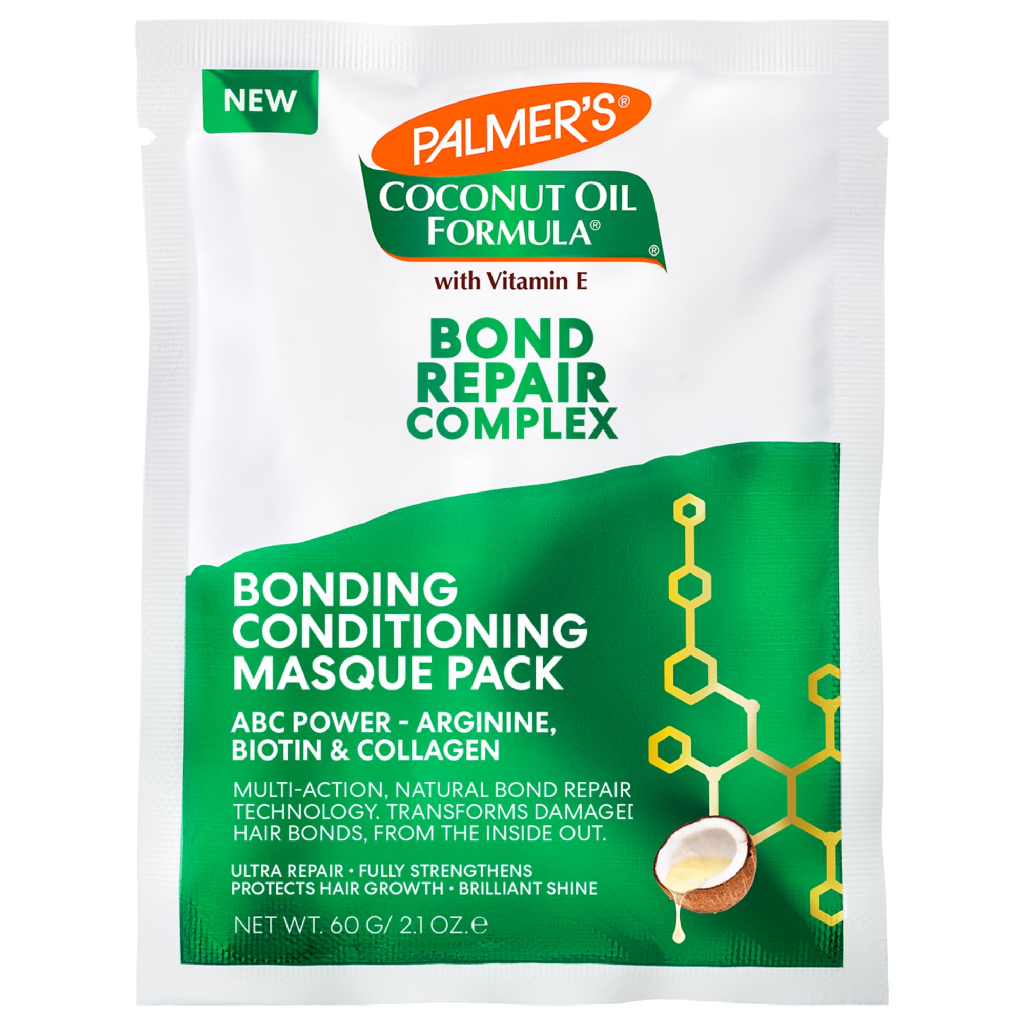 Palmer's Amino Bonding Hair Mask, Intense Conditioning Masque (2.1oz) | Heat Protectant with Multi-Action Natural Bond Technology, Anti Frizz, Adds Shine, Protects Hair Growth, All Hair Types
