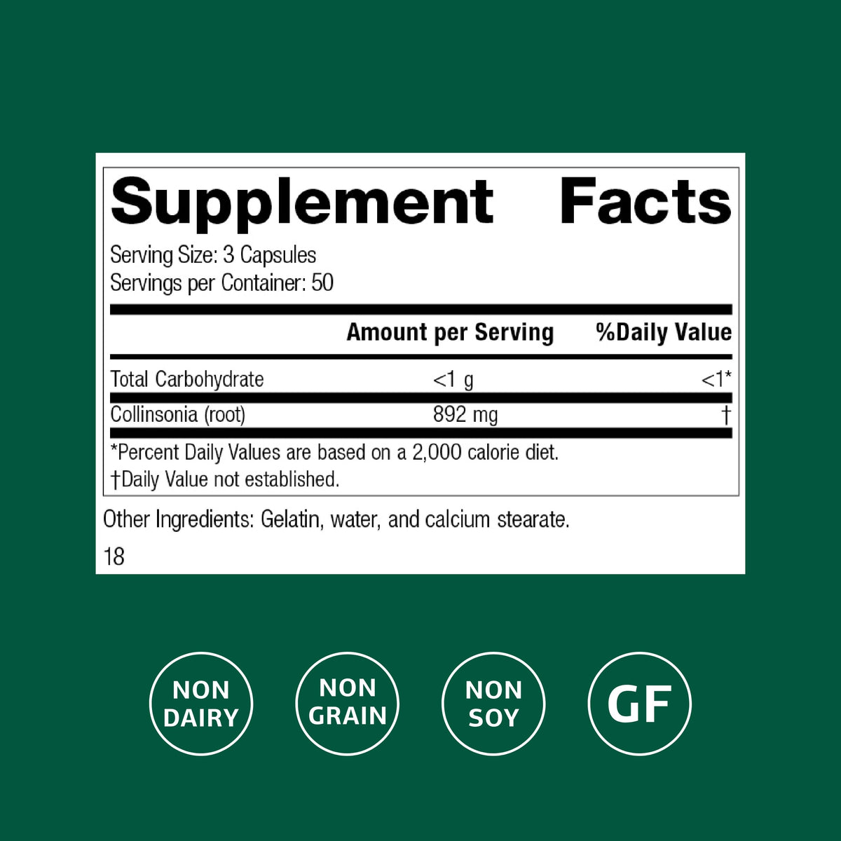 Standard Process Collinsonia Root, Bladder & Kidney Support, 150 Capsules