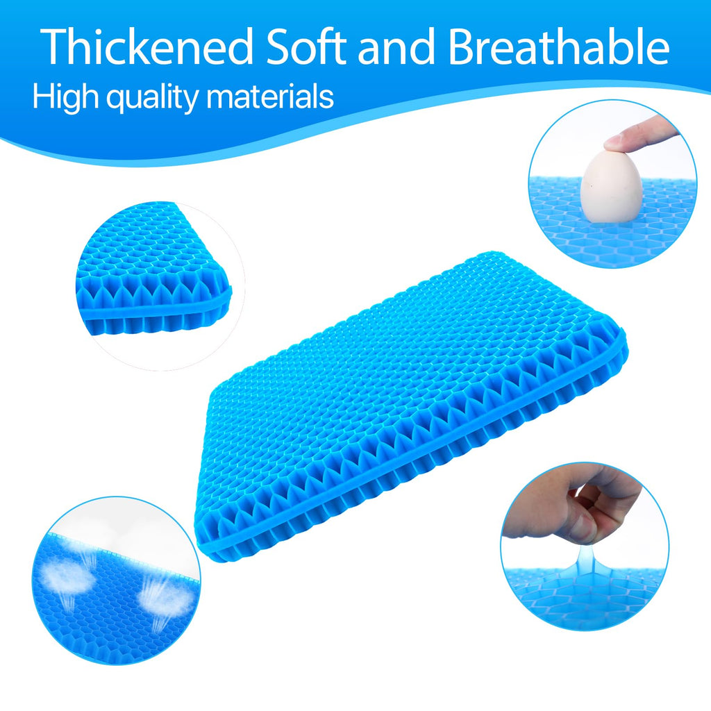 Gel Seat Cushion for Long Sitting, (Thick & Large) Cushion for Wheelchair