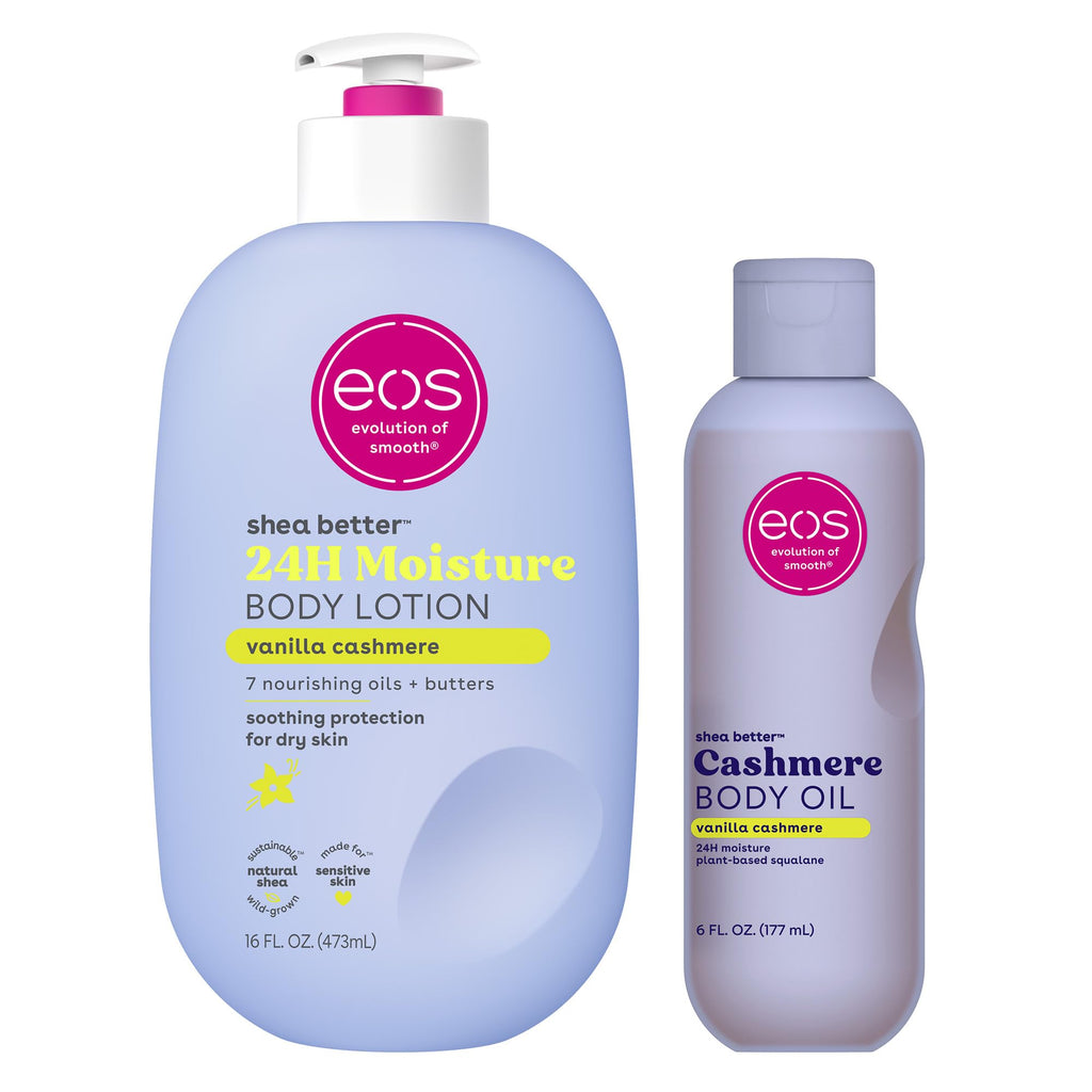 Buy now eos Shea Better Body Lotion Vanilla Cashmere, 24-Hour Moisture Skin Care, Lightweight & Non-Greasy, Natural Shea, Vegan, Vanilla Body Lotion, 16 fl oz at indiglob india