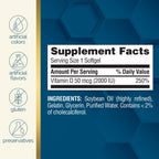 Nature's Wonder Vitamin D3 2000 IU (50mcg), Gluten-Free, 360 Softgels | Potent Bone Health, Immune Function & Calcium Absorption Support for Women & Men, Year Round Daily Wellness, 360 Day Supply