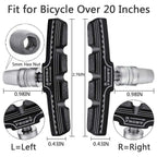 Hapleby 4PCS Premium Bike Brake Pads, Professional Mountain Bicycle V-Brake Pads, Bike Brake Blocks Kit, for Free Hex Wrench