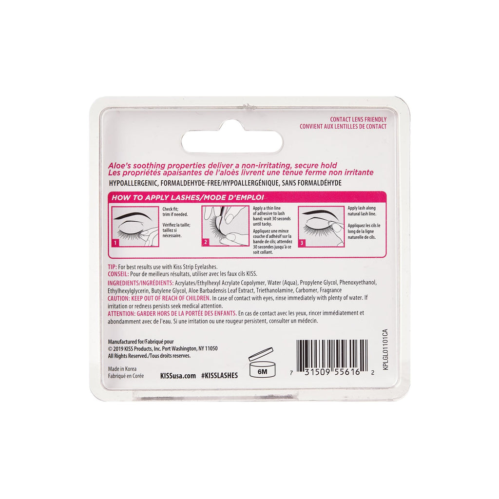 Buy now KISS Lash Adhesive, Lash Glue, 24hr Strip Eyelash Adhesive, Clear, Includes Lash Adhesive, Long Lasting Wear, Can Be Used with Strip Lashes and Lash Clusters at indiglob india