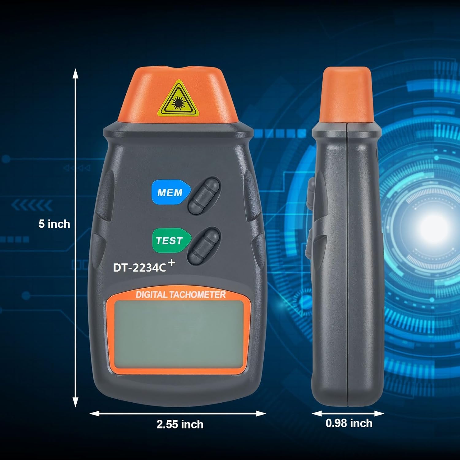 Buy now AGPtek® Professional Digital Laser Photo Tachometer Non Contact RPM Tach at indiglob india