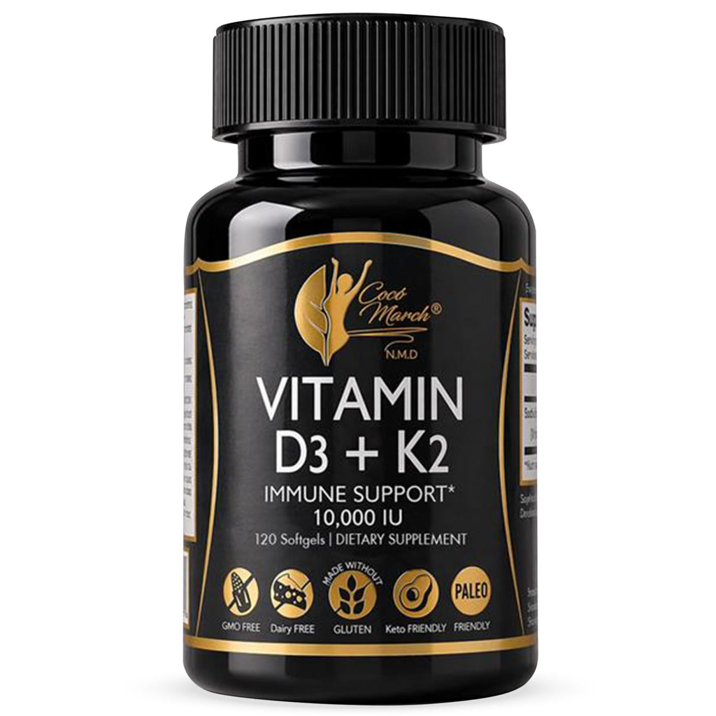 Cocó March N.M.D Vitamin D3+K2 10,000 IU - High Potency, 4 Month Supply