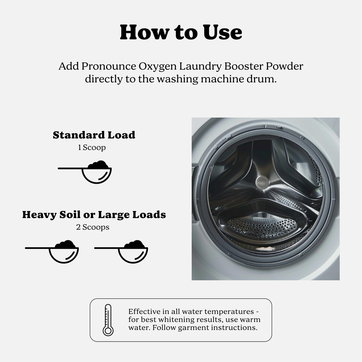 Pronounce Enzyme Oxygen Laundry Booster - Brightens White & Tough on Stains, Fights Odor. Enzyme Stain Fighter, Cleaner Ingredients, Fragrance Free - Ultra Concentrated, HE - 60 Loads (Unscented)