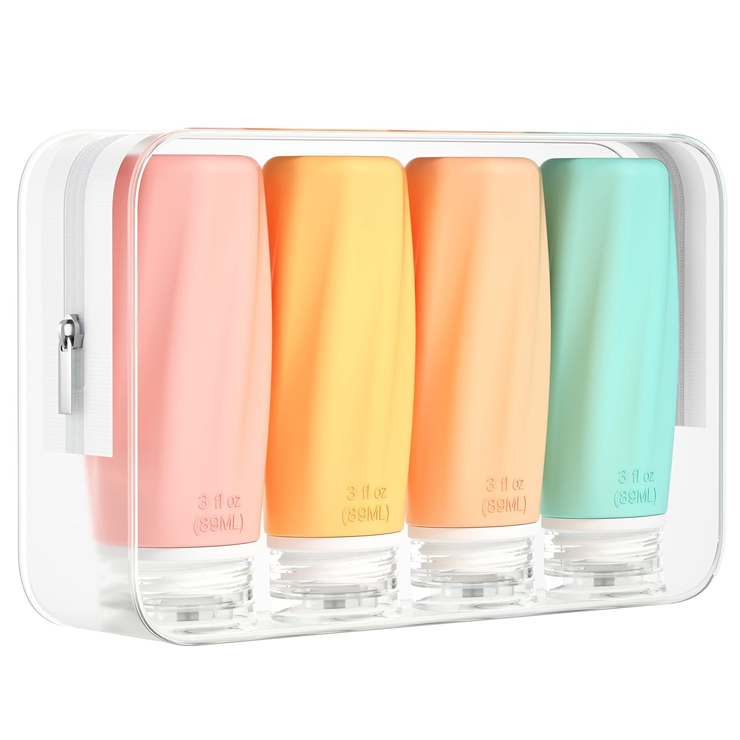 Buy now Morfone Travel Bottles for Toiletries, 3oz TSA Approved Travel Size Containers Leak Proof Squeezable Travel Accessories Refillable for Shampoo Conditioner Lotion Liquids(4Pack) at indiglob india
