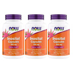 NOW Foods Inositol 500 mg - 200 Vegetarian Capsules (200 Count (Pack of 2)) | Superior Myo Inositol Form, for Healthy Membrane Function*, Cellular Health*, Support for Women