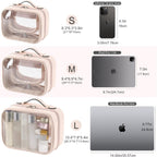 Buy now Veki Transparent Makeup Bag Travel Cosmetic Bags Case Waterproof Toiletries Bag Large Capacity Open Storage Bags Organizer With Zipper, Portable Make Up Organizer for Women and Girls at indiglob india