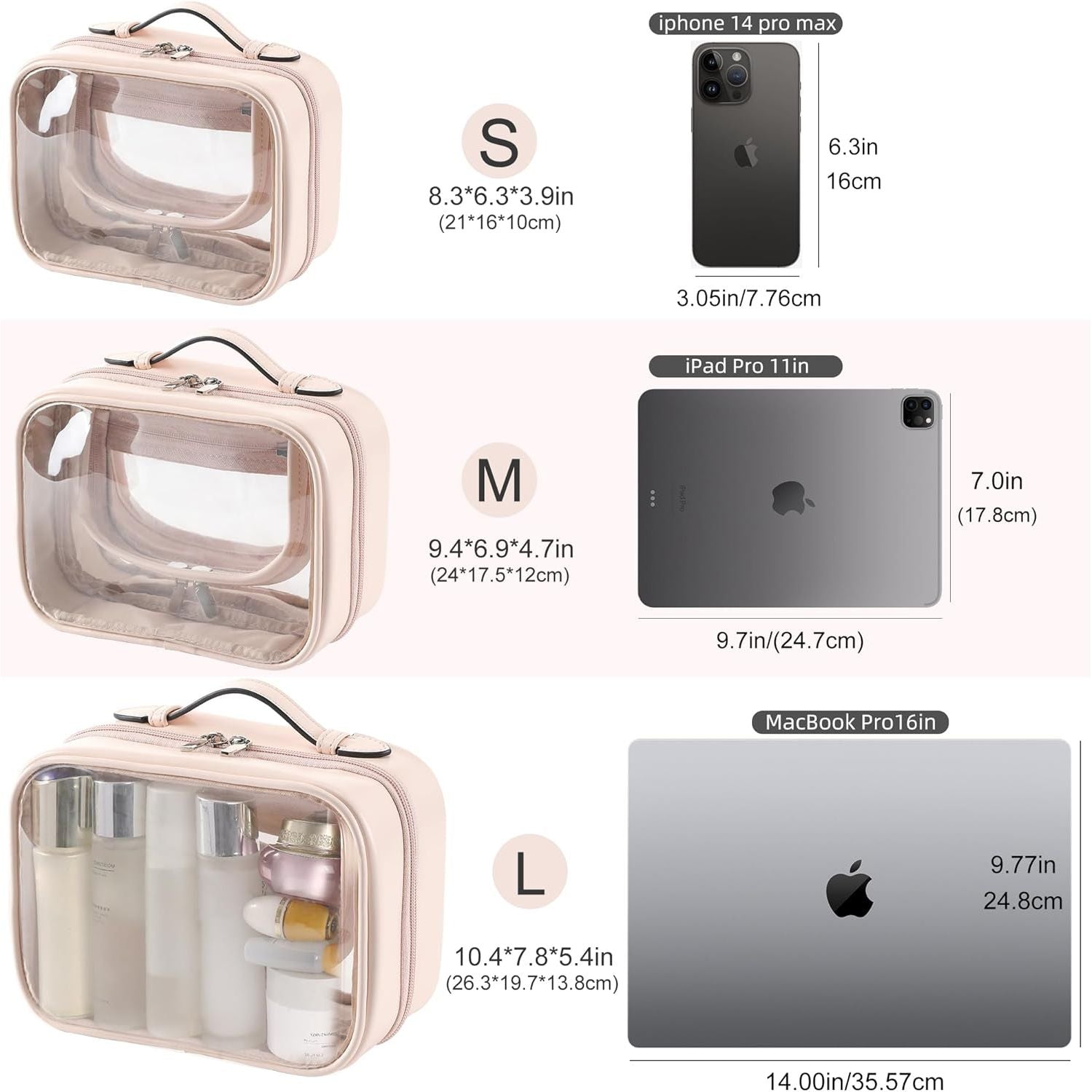 Buy now Veki Transparent Makeup Bag Travel Cosmetic Bags Case Waterproof Toiletries Bag Large Capacity Open Storage Bags Organizer With Zipper, Portable Make Up Organizer for Women and Girls at indiglob india