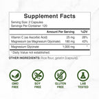 Magnesium Glycinate 500mg Per Capsule (1000mg Per Serving) Plus Vitamin C, 240 Capsules – 100% Chelated for Easy Absorption – Essential Mineral Supplement