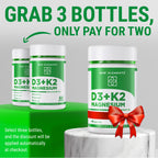 New Elements Vitamin D3 K2 10,000 IU with Magnesium Glycinate 500mg - Bone Health, Immune Support, Energy & Mood - Non-GMO, Gluten-Free, Sugar-Free Softgels for Women & Men (60 softgels)