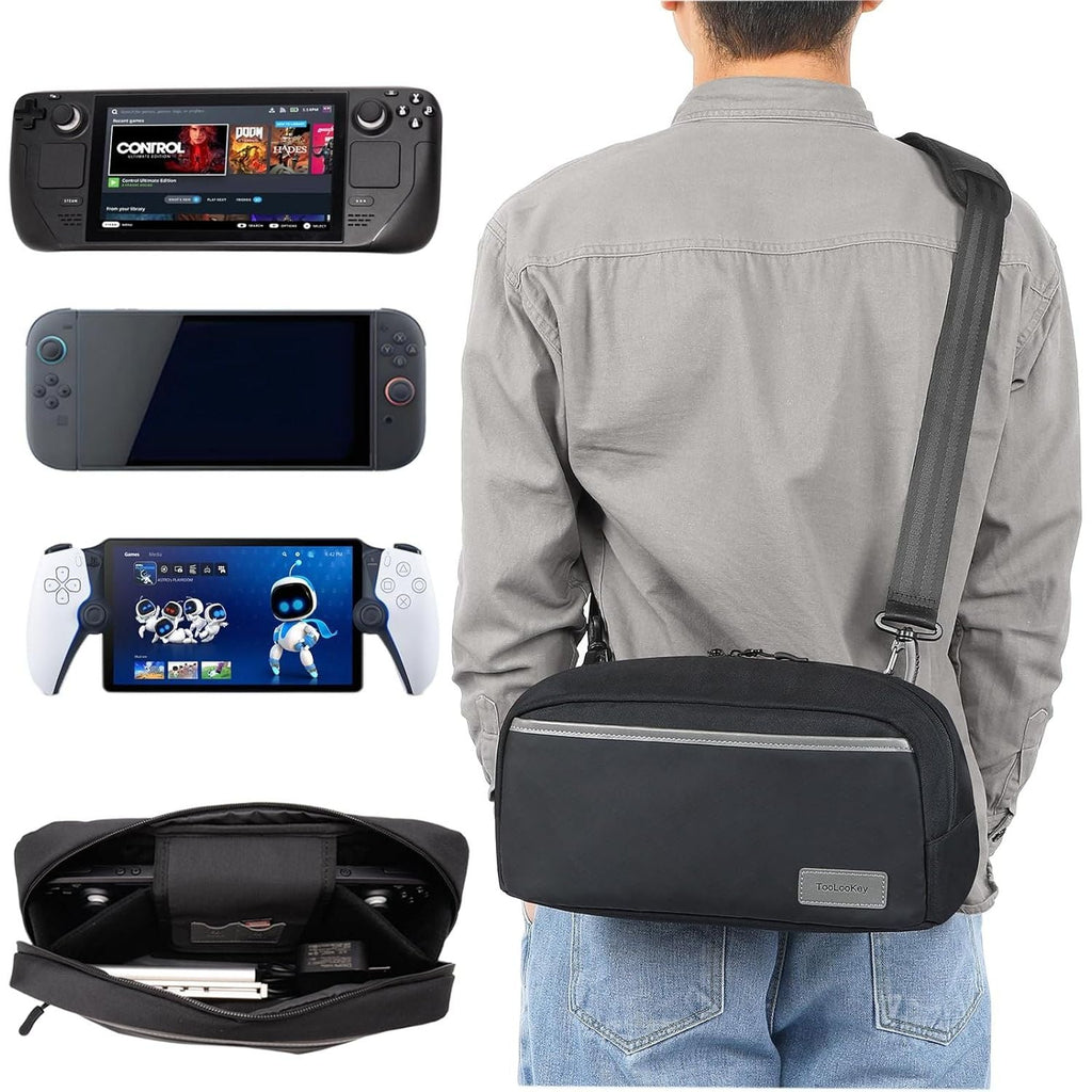Buy now Carrying Case Travel Bag for Nintendo Switch 2 2025/Switch 1/Steam Deck/OLED/PlayStation Portal, Protective Crossbody Bag for Lenovo Legion Go/ASUS ROG Ally/X Console & Accessories Storage Default at indiglob india